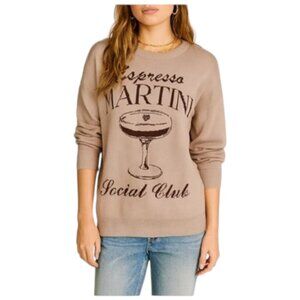 NWT Belldini Espresso Martini Bling Knit Sweater Social Club Cocktails Chic M